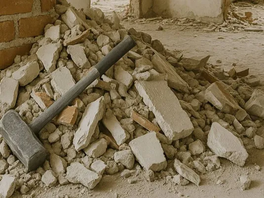 Baustelle der AAS Rafuna Bau GmbH während der Rückbauarbeiten