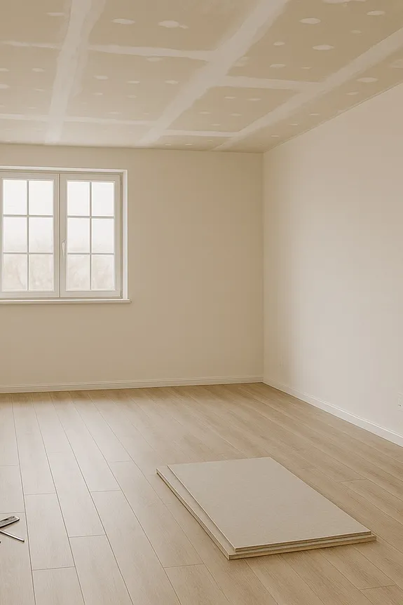 Innenausbauarbeiten in einem Wohnraum