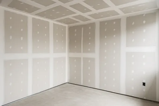 Montage einer Trockenbauwand mit Gipskartonplatten
