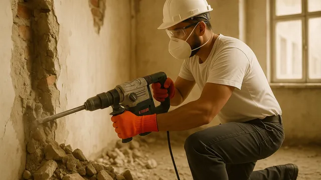 Aufgeräumte Baustelle nach abgeschlossenen Abrissarbeiten