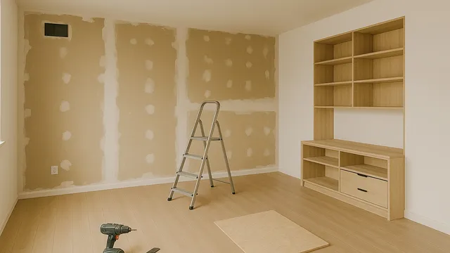 Fertig ausgebauter Wohnraum mit neuem Boden